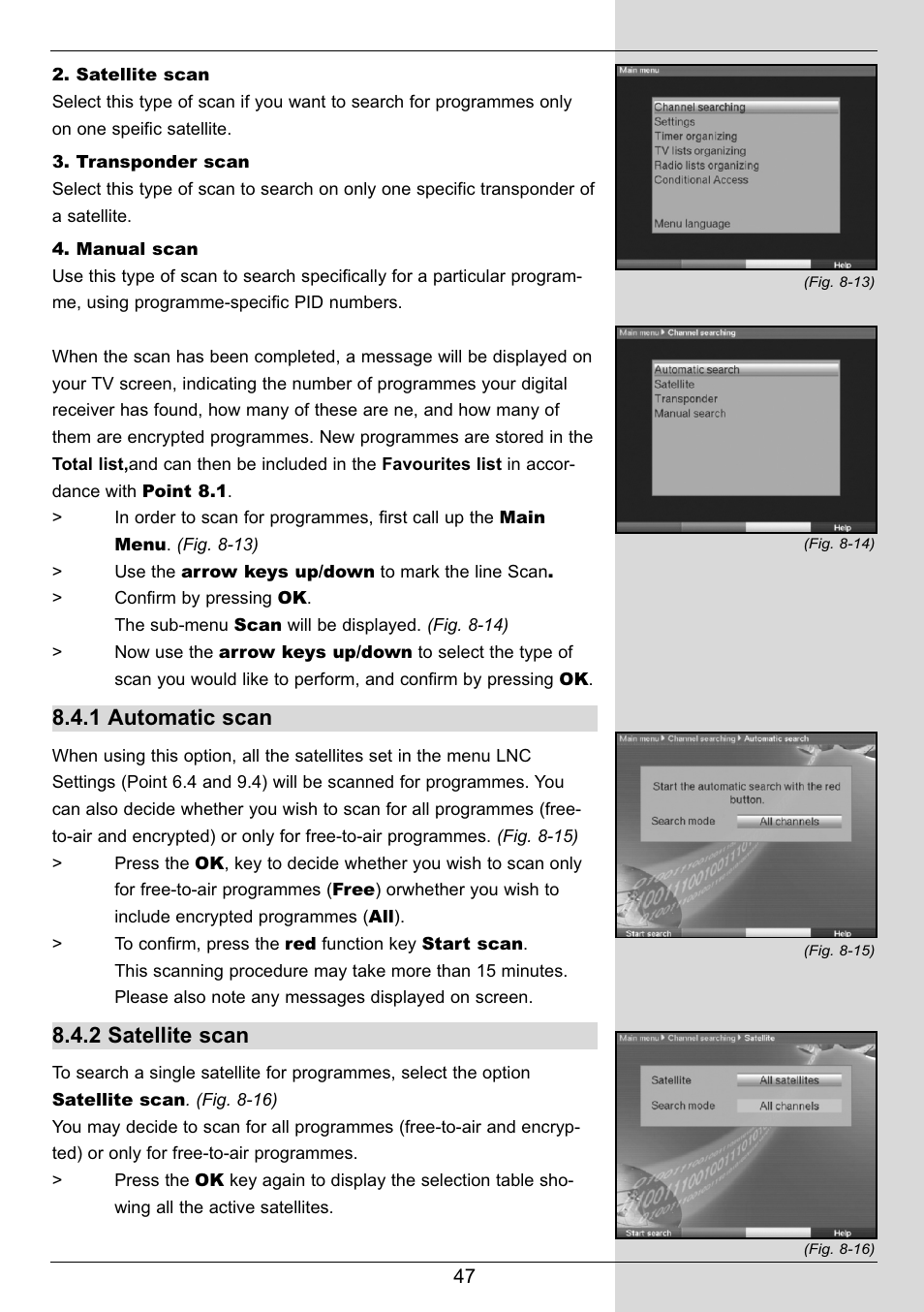 1 automatic scan, 2 satellite scan | TechniSat DIGIT MF4-S User Manual | Page 47 / 74