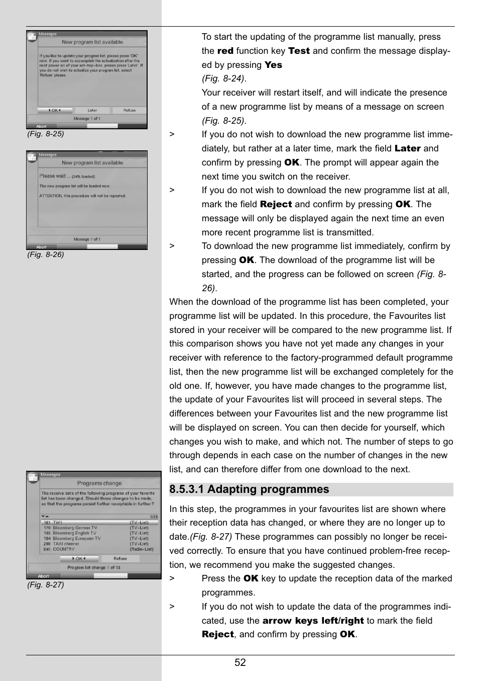 1 adapting programmes | TechniSat DIGIT MF4-S User Manual | Page 52 / 74