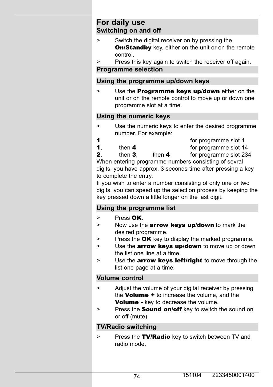 For daily use | TechniSat DIGIT MF4-S User Manual | Page 74 / 74