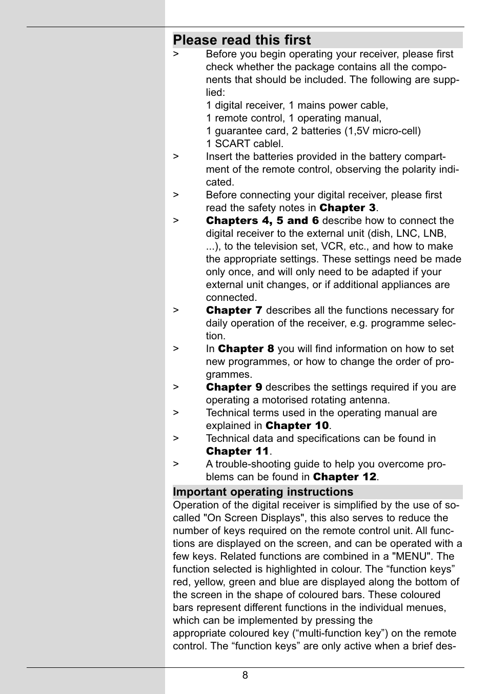 Please read this first | TechniSat DIGIT MF4-S User Manual | Page 8 / 74