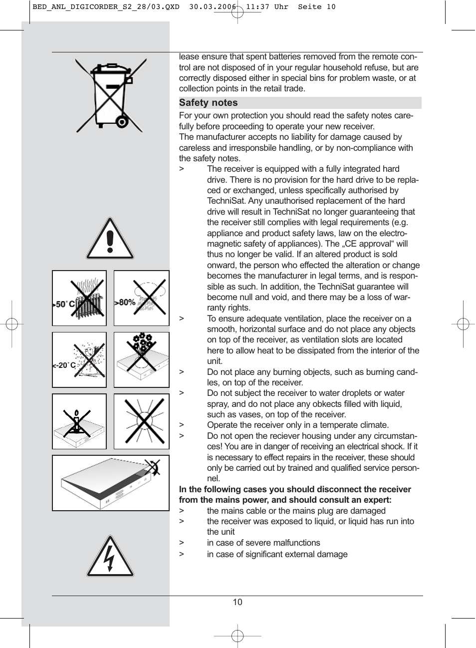 TechniSat DigiCorder S2 User Manual | Page 10 / 112
