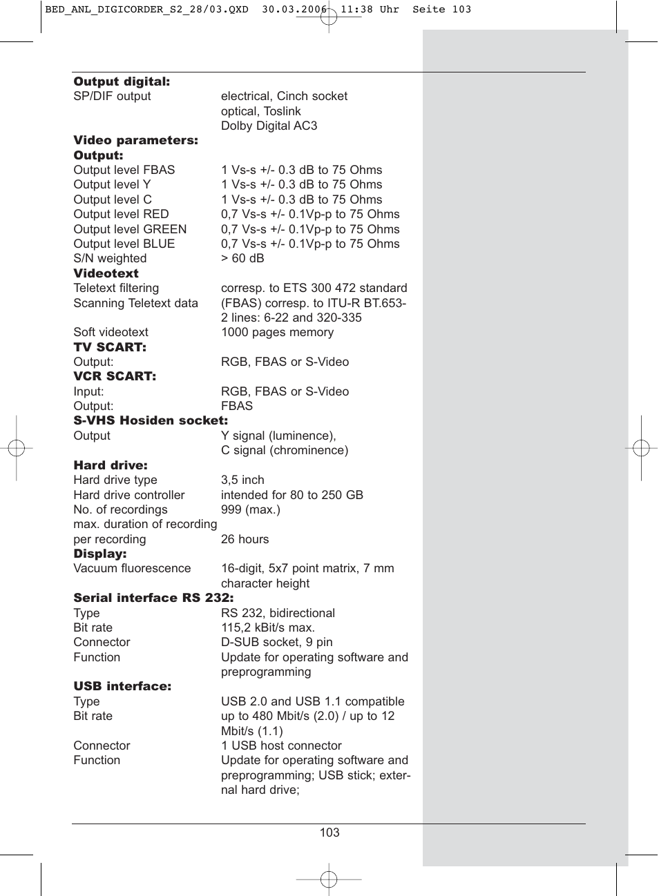TechniSat DigiCorder S2 User Manual | Page 103 / 112