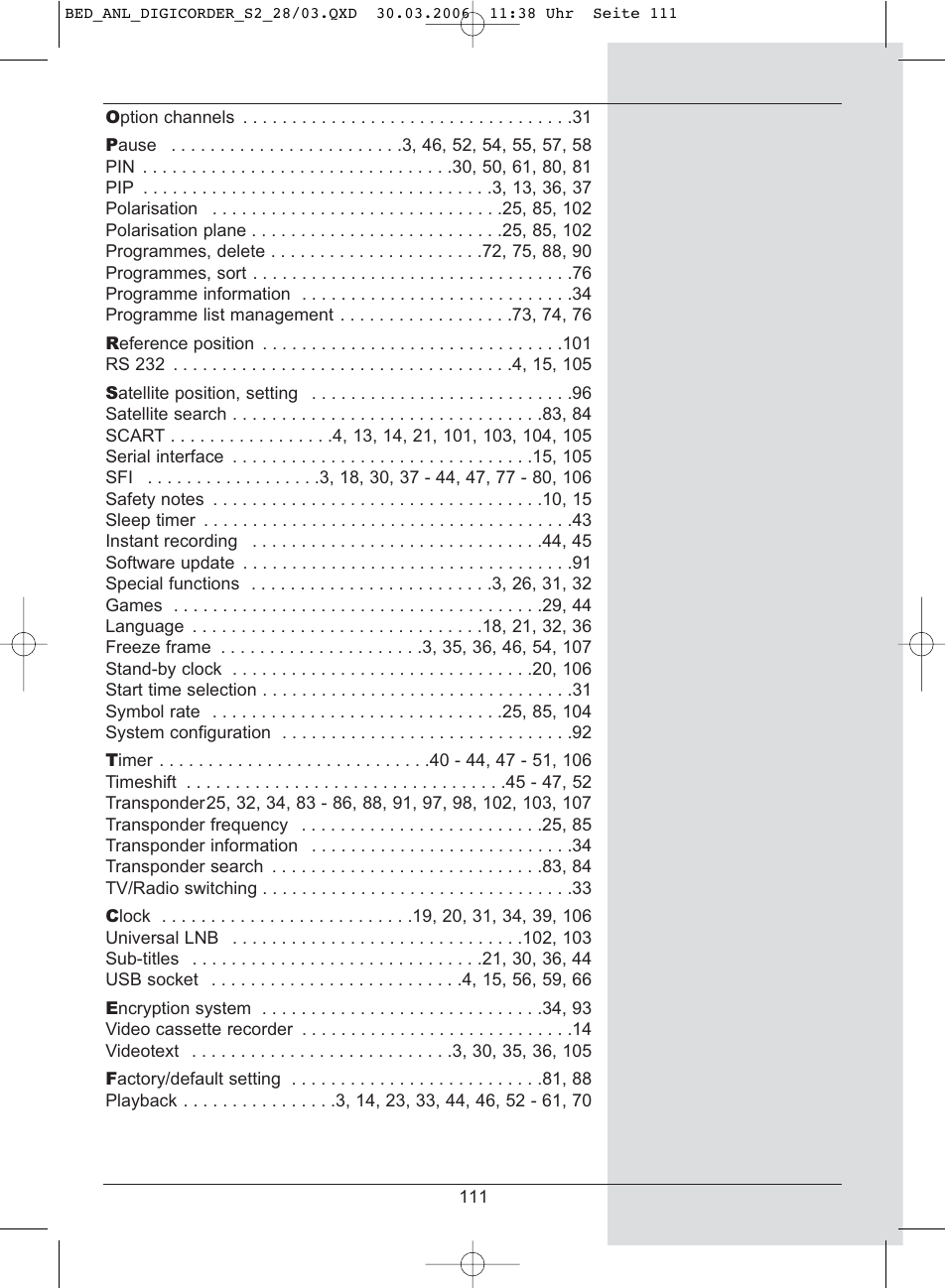 TechniSat DigiCorder S2 User Manual | Page 111 / 112