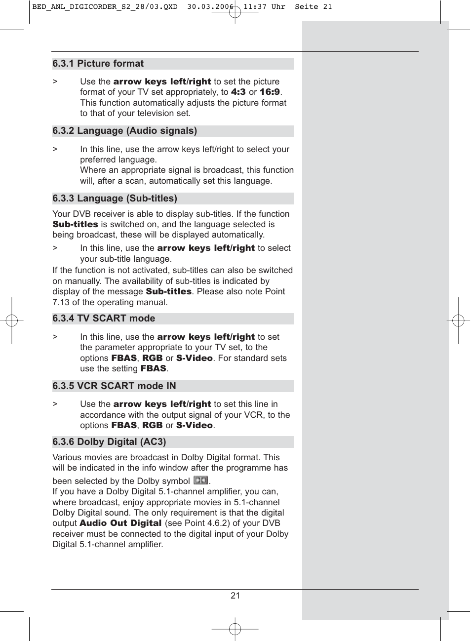 TechniSat DigiCorder S2 User Manual | Page 21 / 112