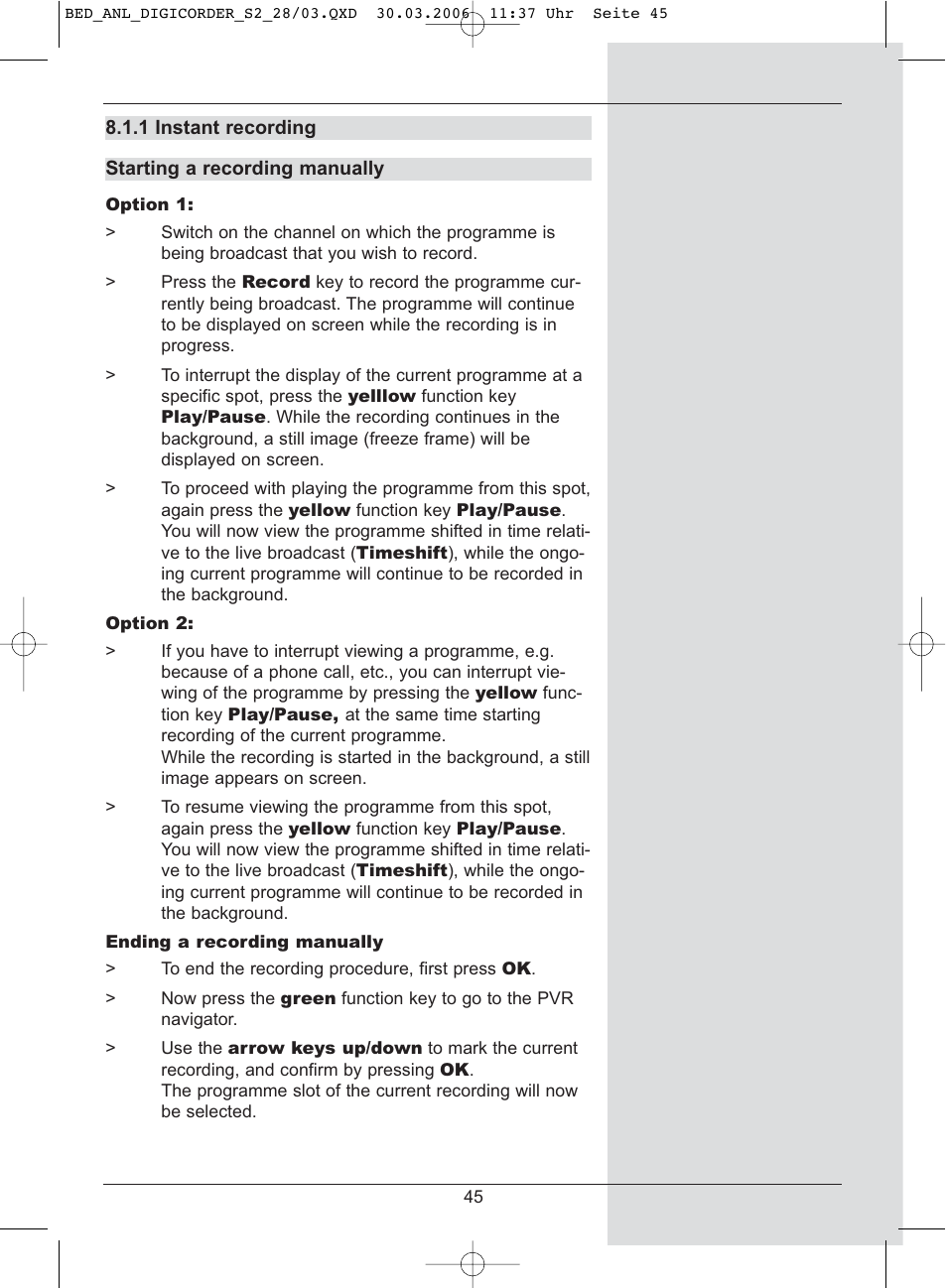 TechniSat DigiCorder S2 User Manual | Page 45 / 112
