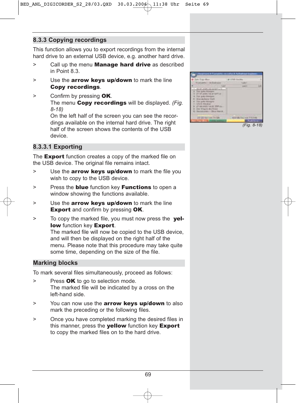 TechniSat DigiCorder S2 User Manual | Page 69 / 112