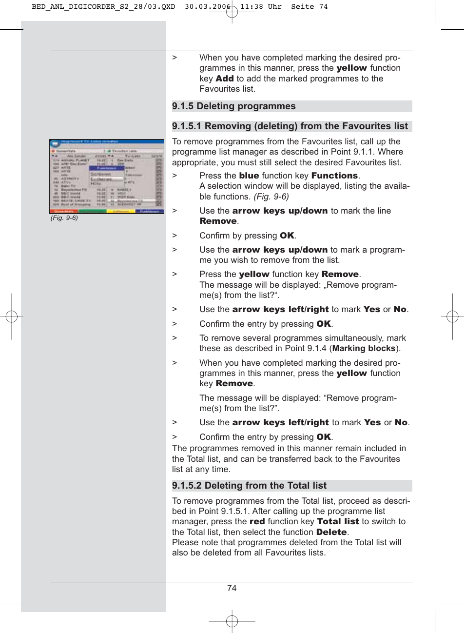 TechniSat DigiCorder S2 User Manual | Page 74 / 112