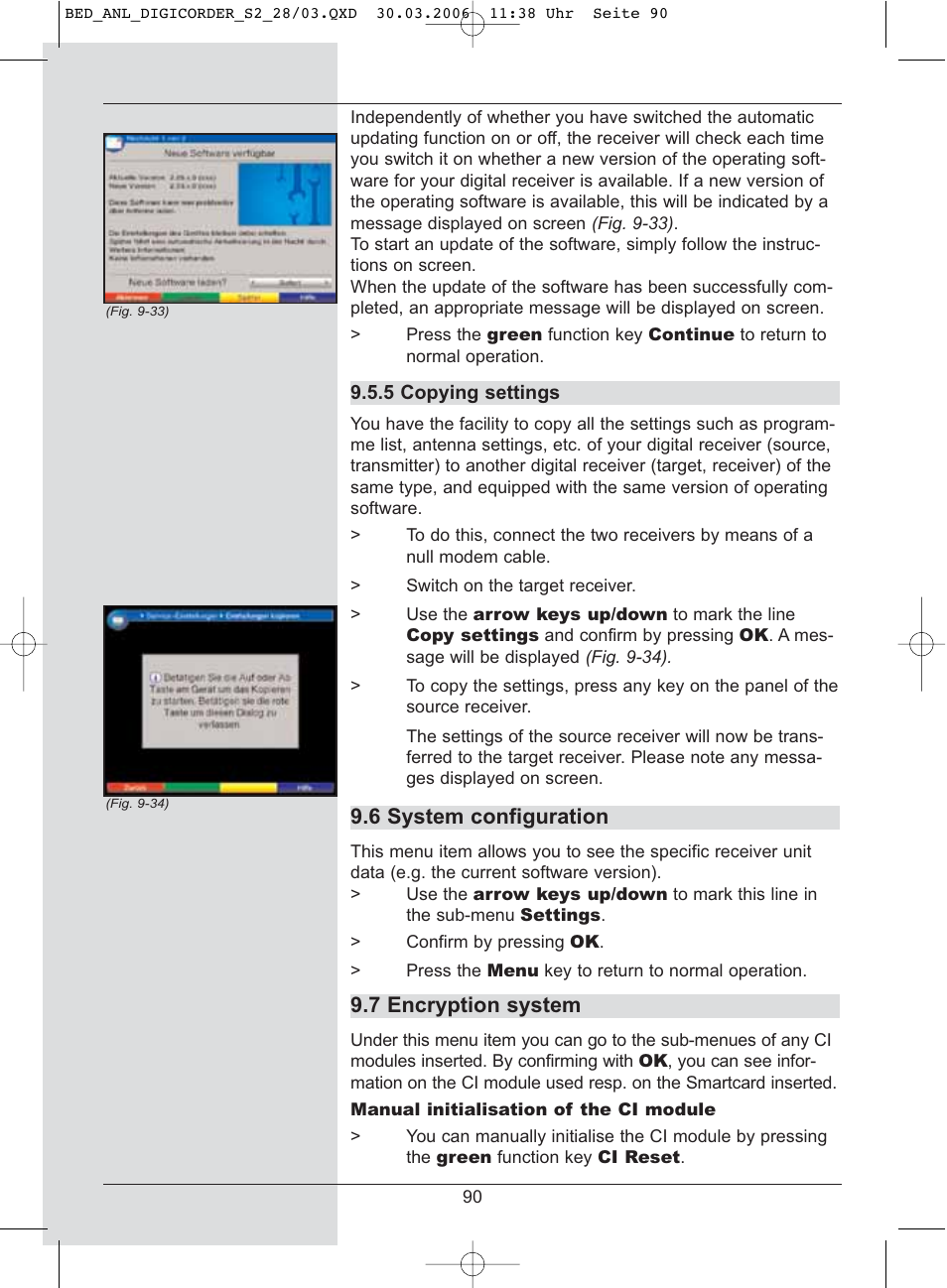 6 system configuration, 7 encryption system | TechniSat DigiCorder S2 User Manual | Page 90 / 112