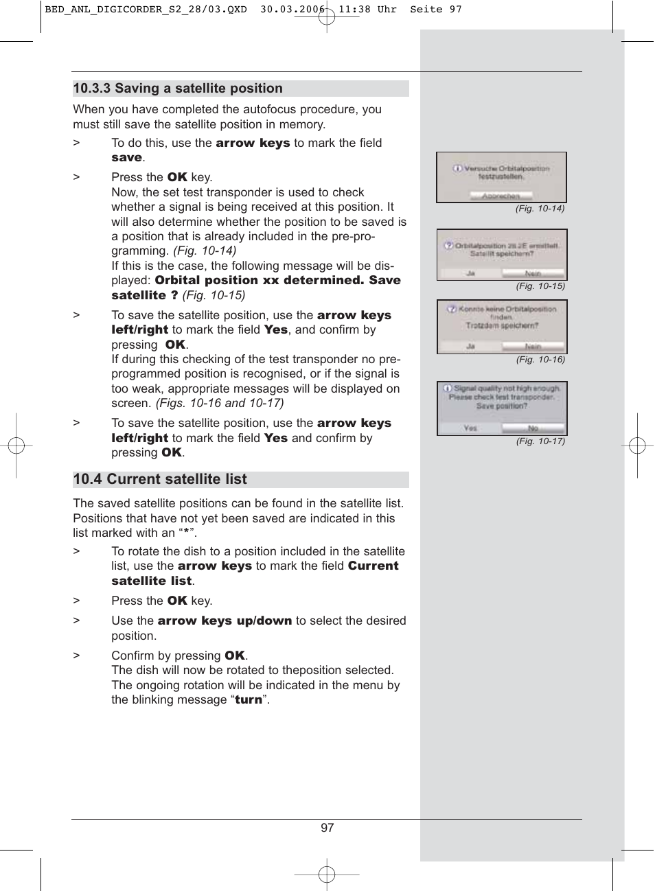 4 current satellite list | TechniSat DigiCorder S2 User Manual | Page 97 / 112