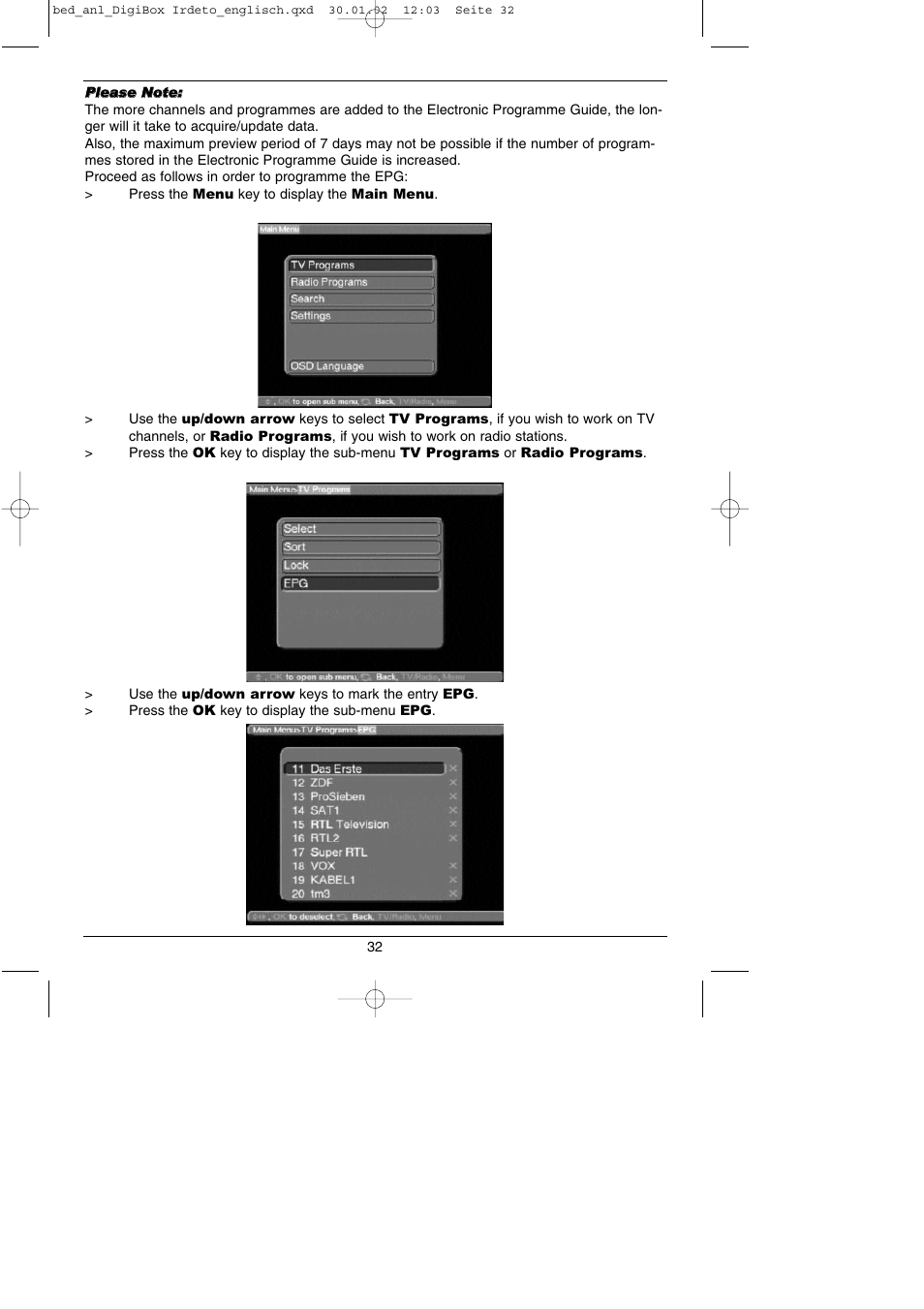 TechniSat DigiBox IRDETO Integrated IRDETO User Manual | Page 32 / 46