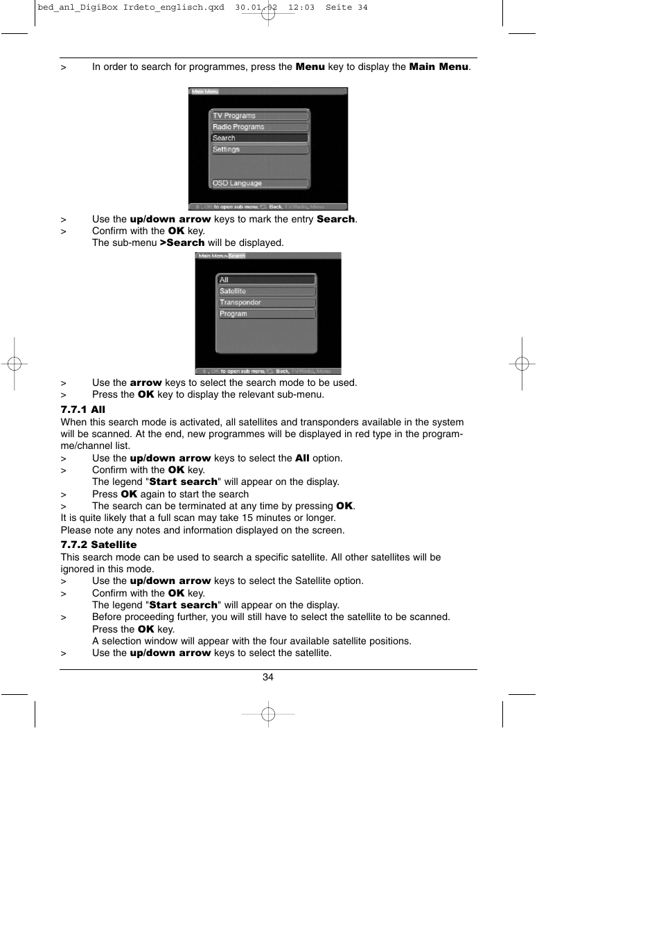 TechniSat DigiBox IRDETO Integrated IRDETO User Manual | Page 34 / 46