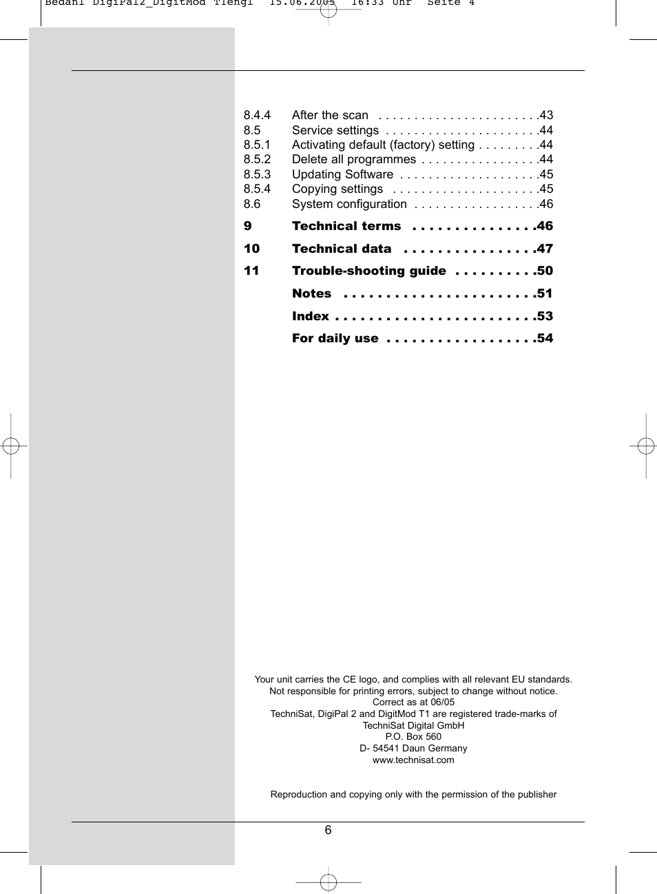 TechniSat DigiPal 2 User Manual | Page 4 / 54