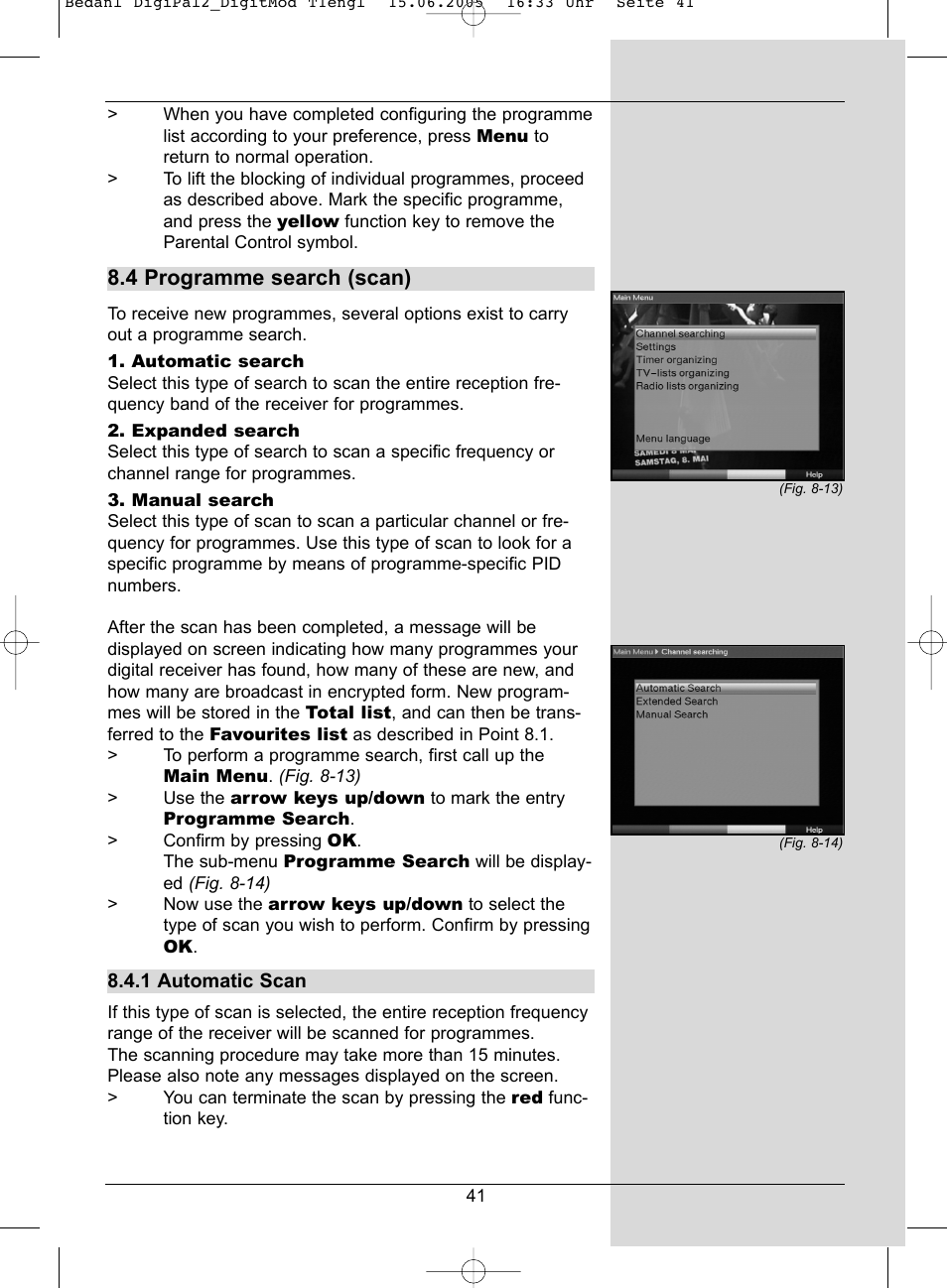 4 programme search (scan) | TechniSat DigiPal 2 User Manual | Page 41 / 54