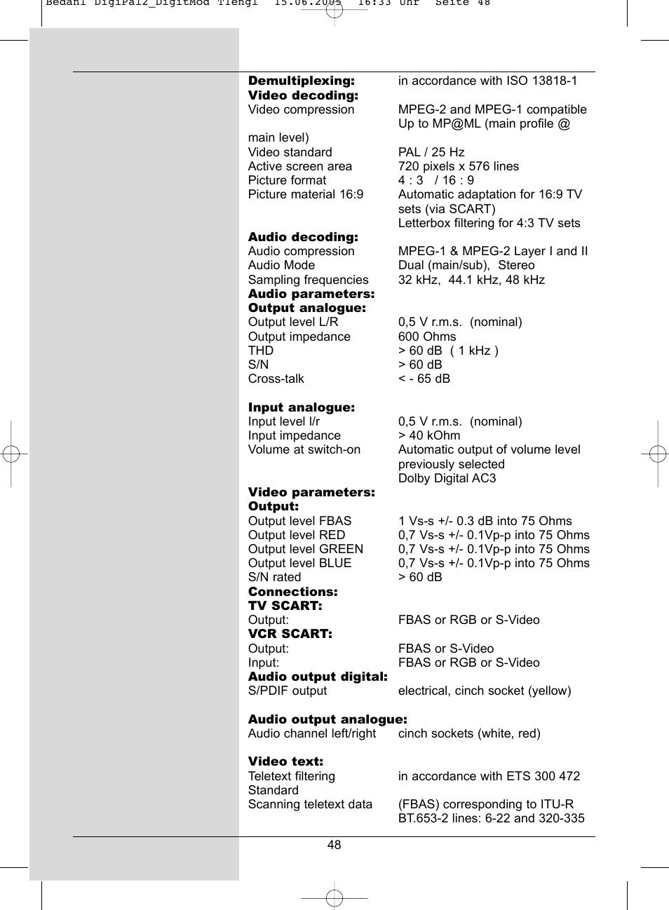 TechniSat DigiPal 2 User Manual | Page 48 / 54