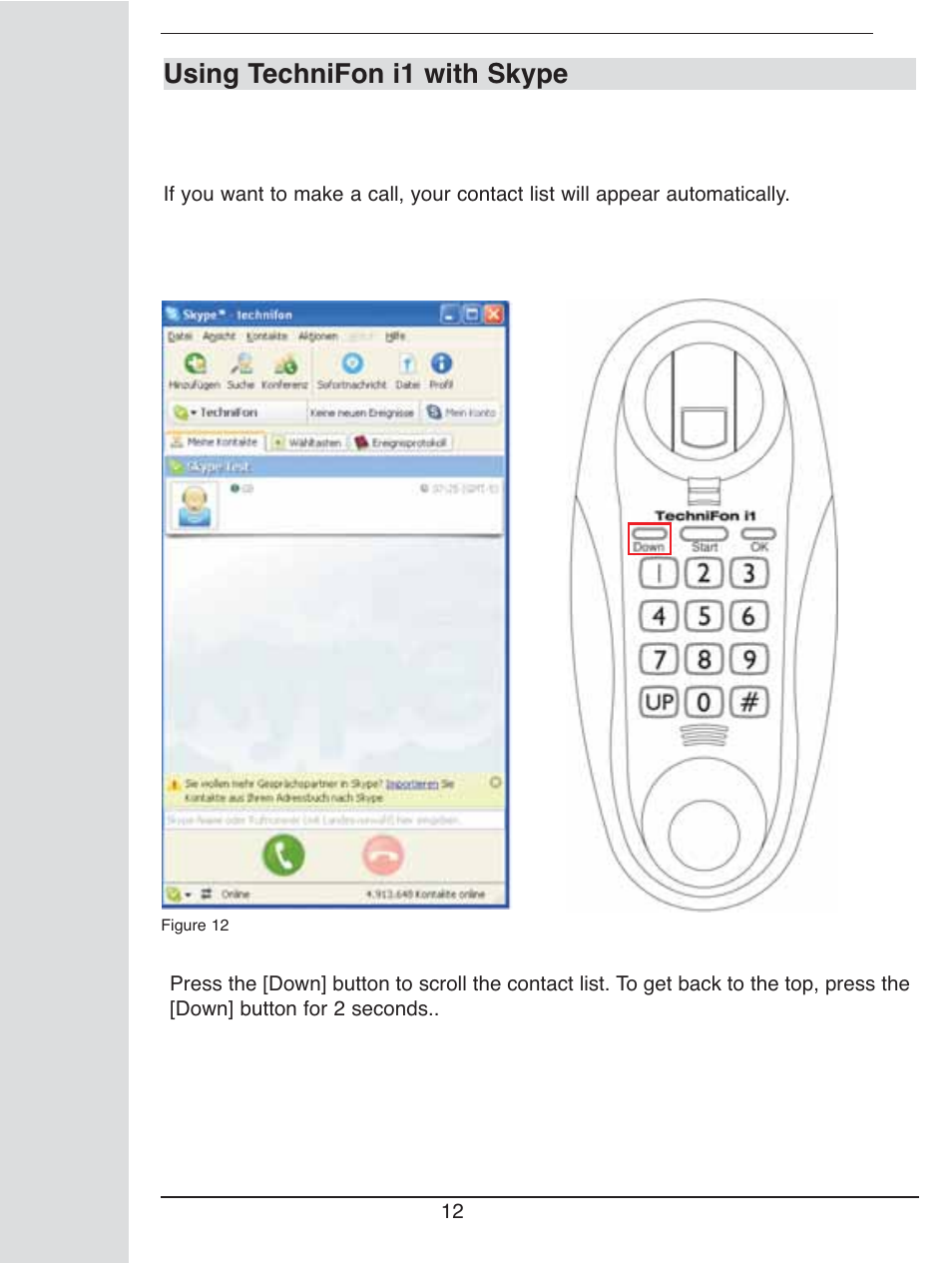 Using technifon i1 with skype | TechniSat i1 User Manual | Page 12 / 16