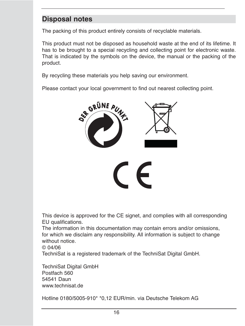 TechniSat i1 User Manual | Page 16 / 16