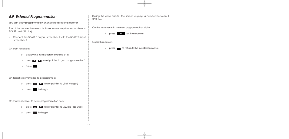 9 external programmation | TechniSat MultyFocus User Manual | Page 16 / 48