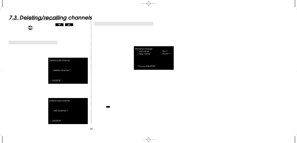 3 deleting/recalling channels | TechniSat MultyFocus User Manual | Page 24 / 48