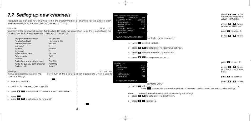 7 setting up new channels | TechniSat MultyFocus User Manual | Page 26 / 48