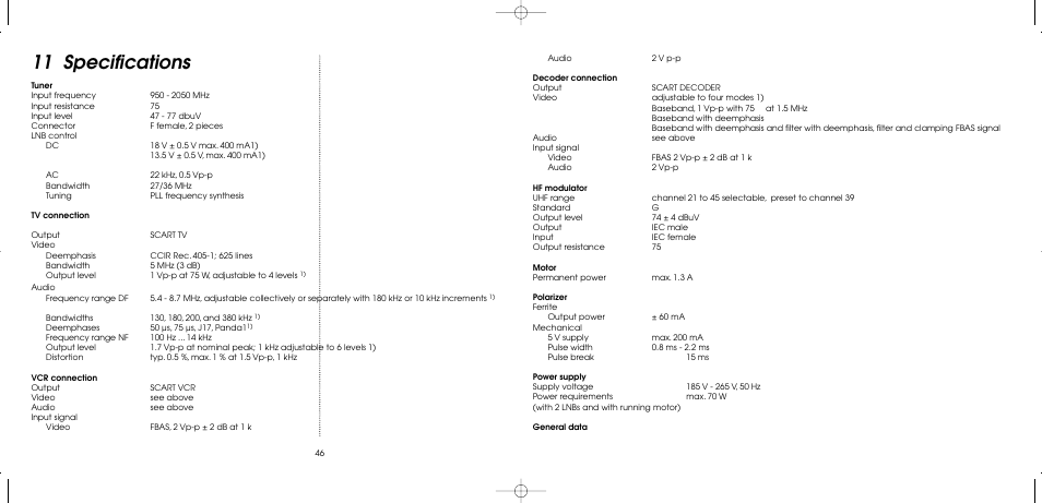 11 specifications | TechniSat MultyFocus User Manual | Page 46 / 48