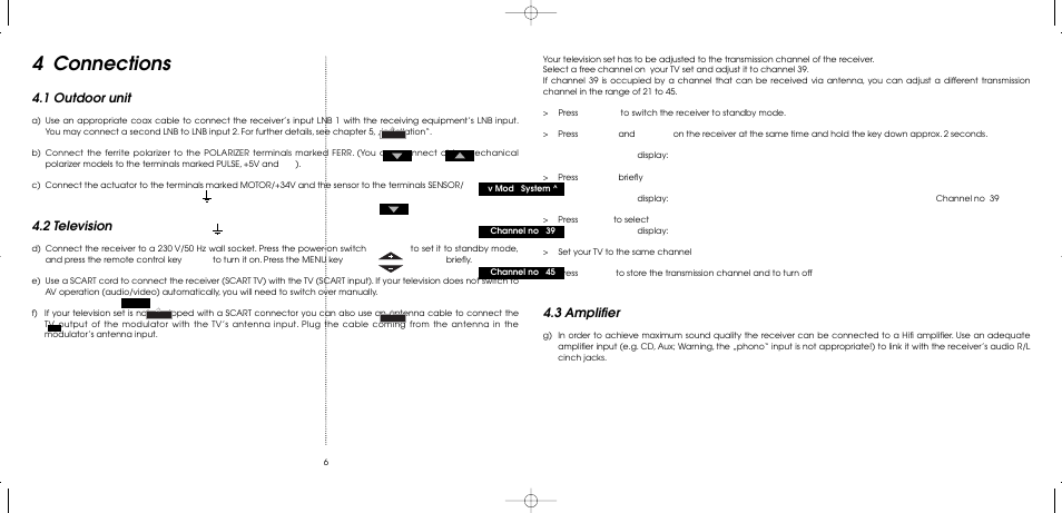 4 connections, 1 outdoor unit, 2 television | 3 amplifier | TechniSat MultyFocus User Manual | Page 6 / 48