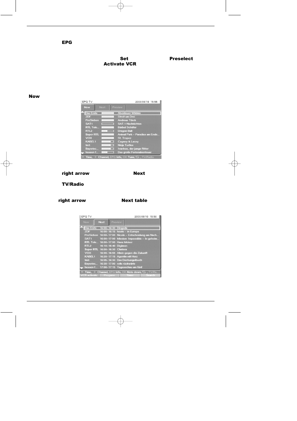 3 viewing the electronic programme guide, 4 now (display of current programme contents) | TechniSat TechniBox VIACAM User Manual | Page 23 / 46