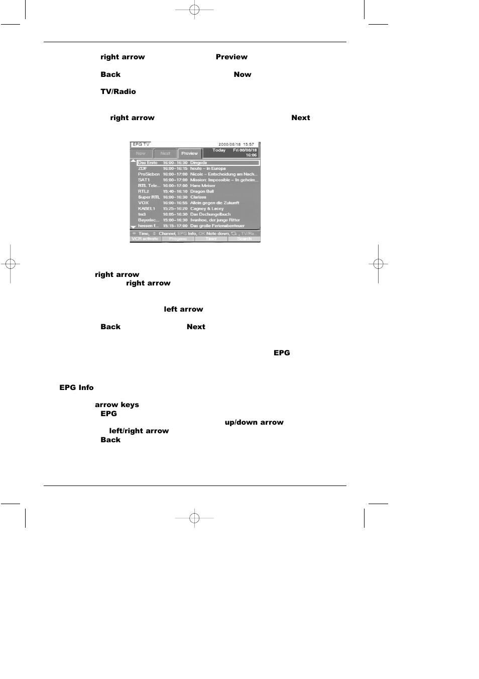 6 preview, 7 epg functions, 1 epg information | TechniSat TechniBox VIACAM User Manual | Page 24 / 46