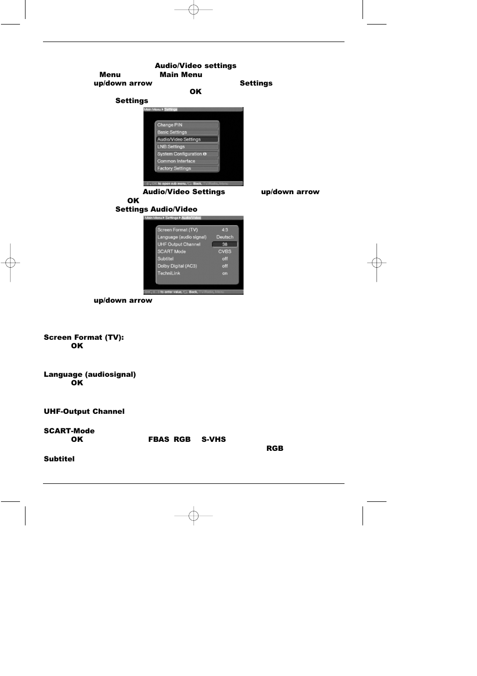 3 audio/video settings | TechniSat CAM 1 plus User Manual | Page 14 / 46