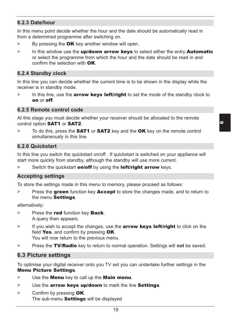 3 picture settings | TechniSat HD S2X User Manual | Page 19 / 92