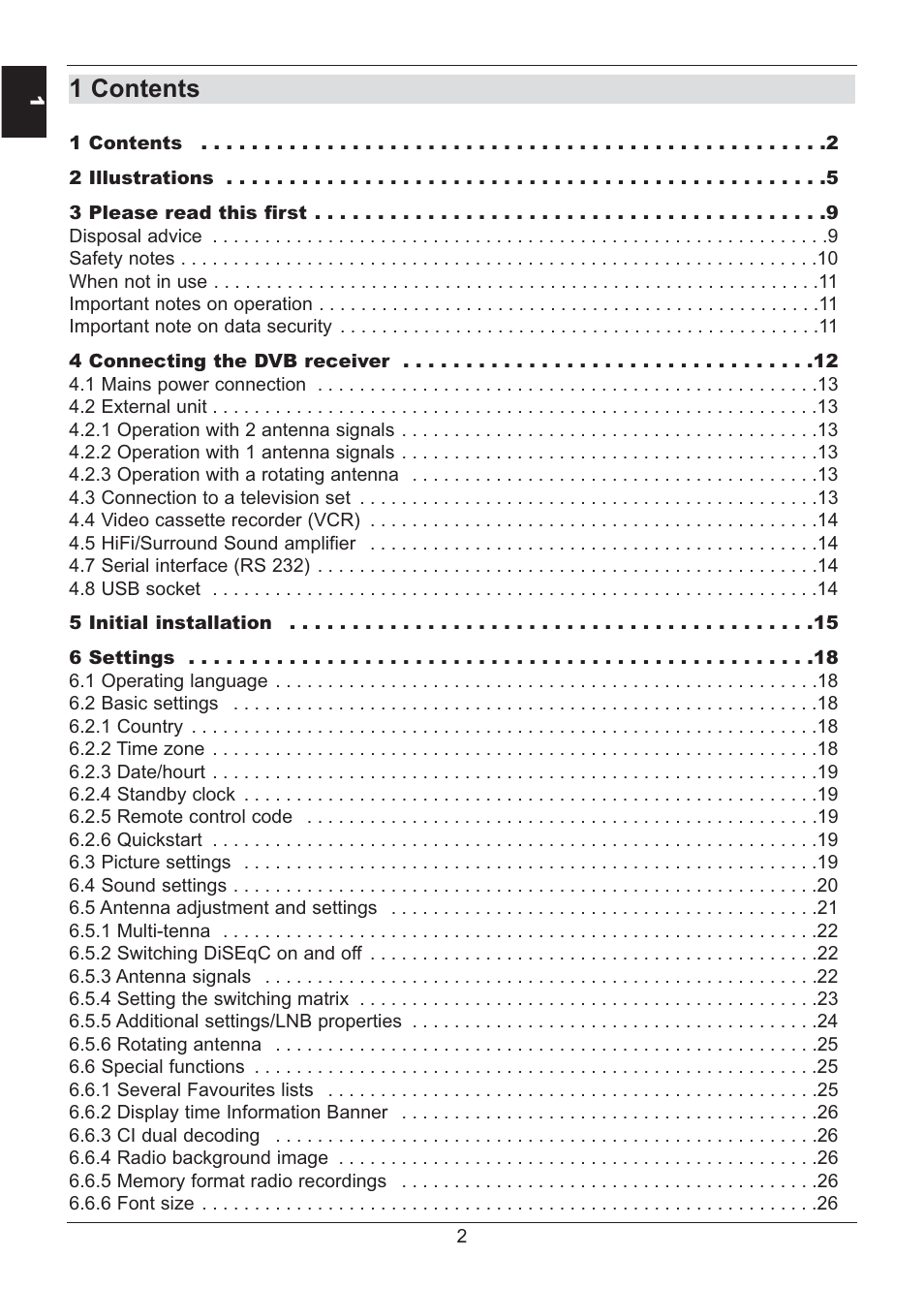 1 contents | TechniSat HD S2X User Manual | Page 2 / 92