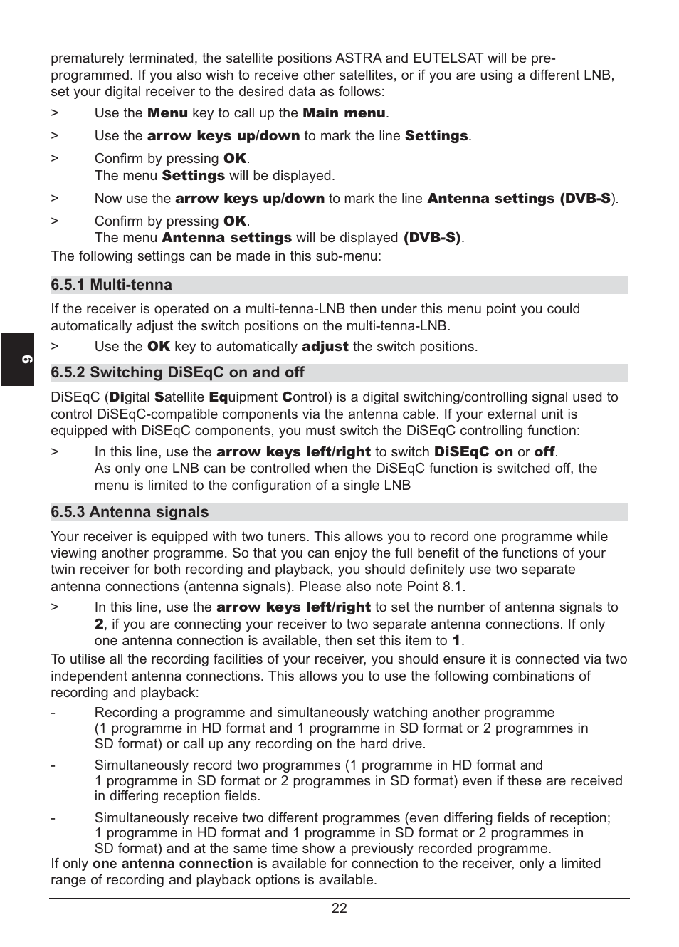 TechniSat HD S2X User Manual | Page 22 / 92