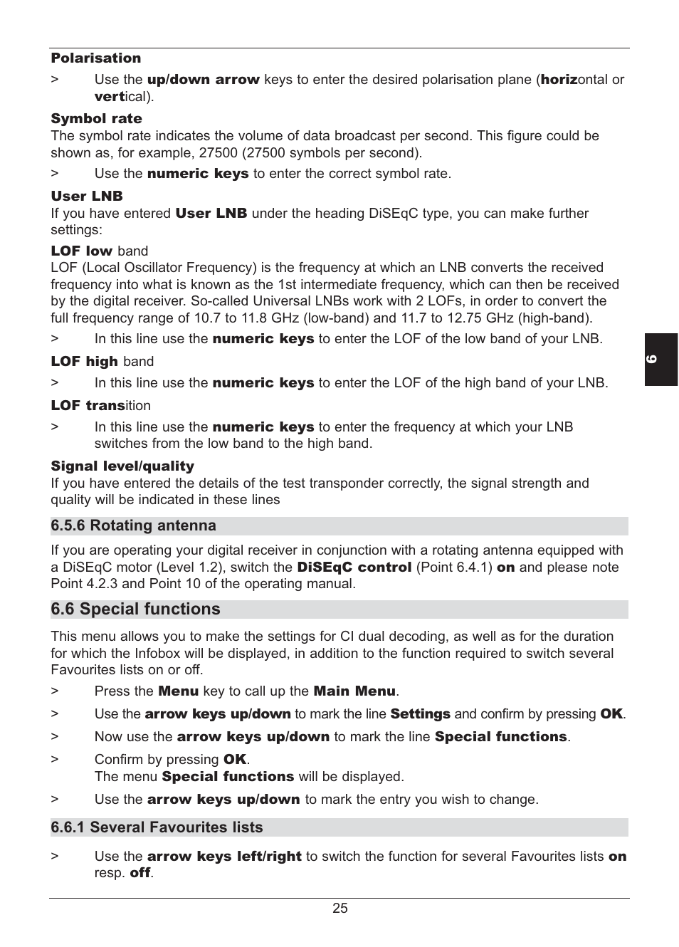 6 special functions | TechniSat HD S2X User Manual | Page 25 / 92