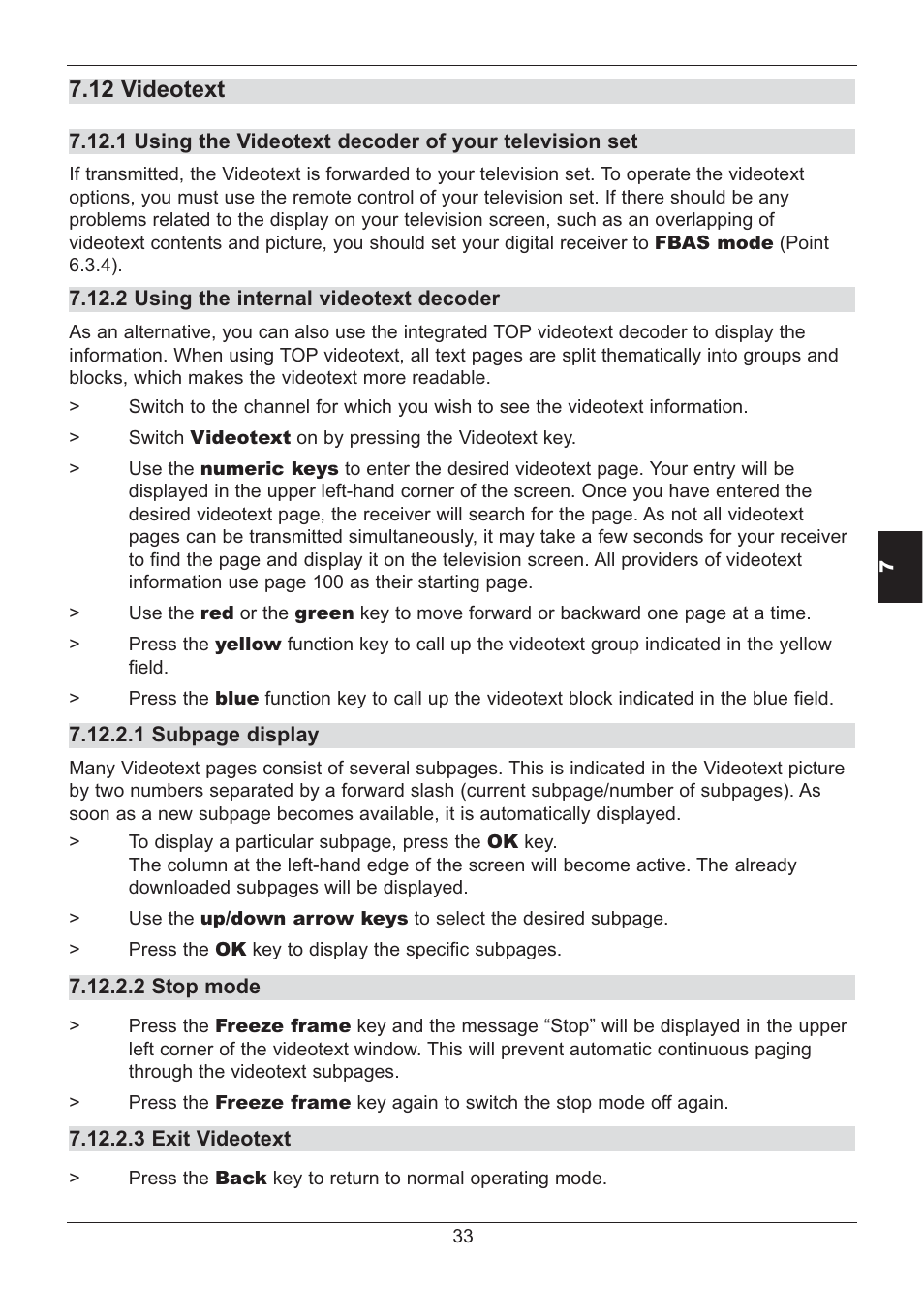 12 videotext | TechniSat HD S2X User Manual | Page 33 / 92