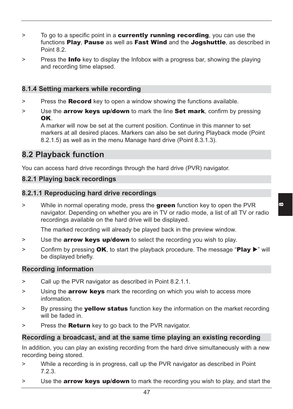 2 playback function | TechniSat HD S2X User Manual | Page 47 / 92