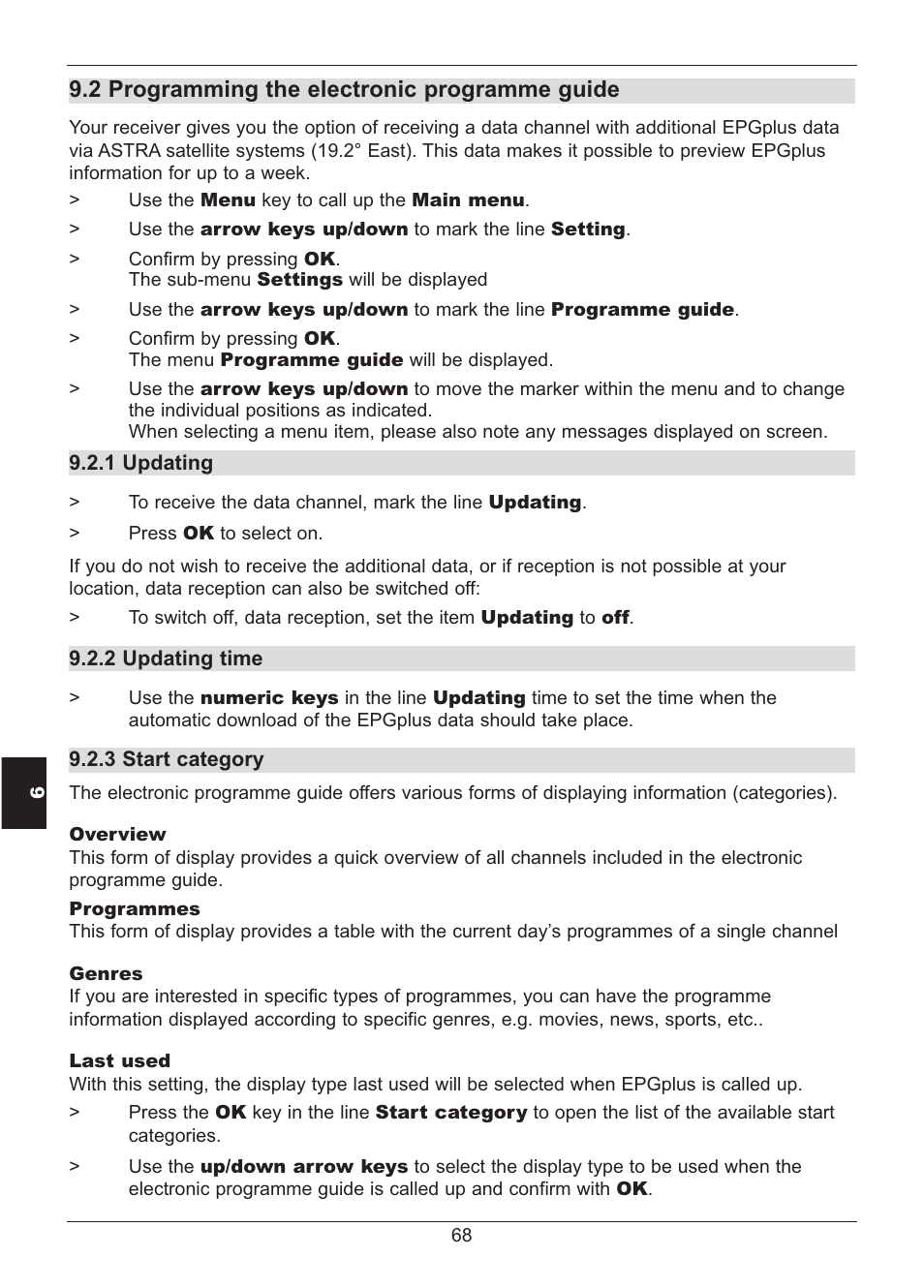 2 programming the electronic programme guide | TechniSat HD S2X User Manual | Page 68 / 92