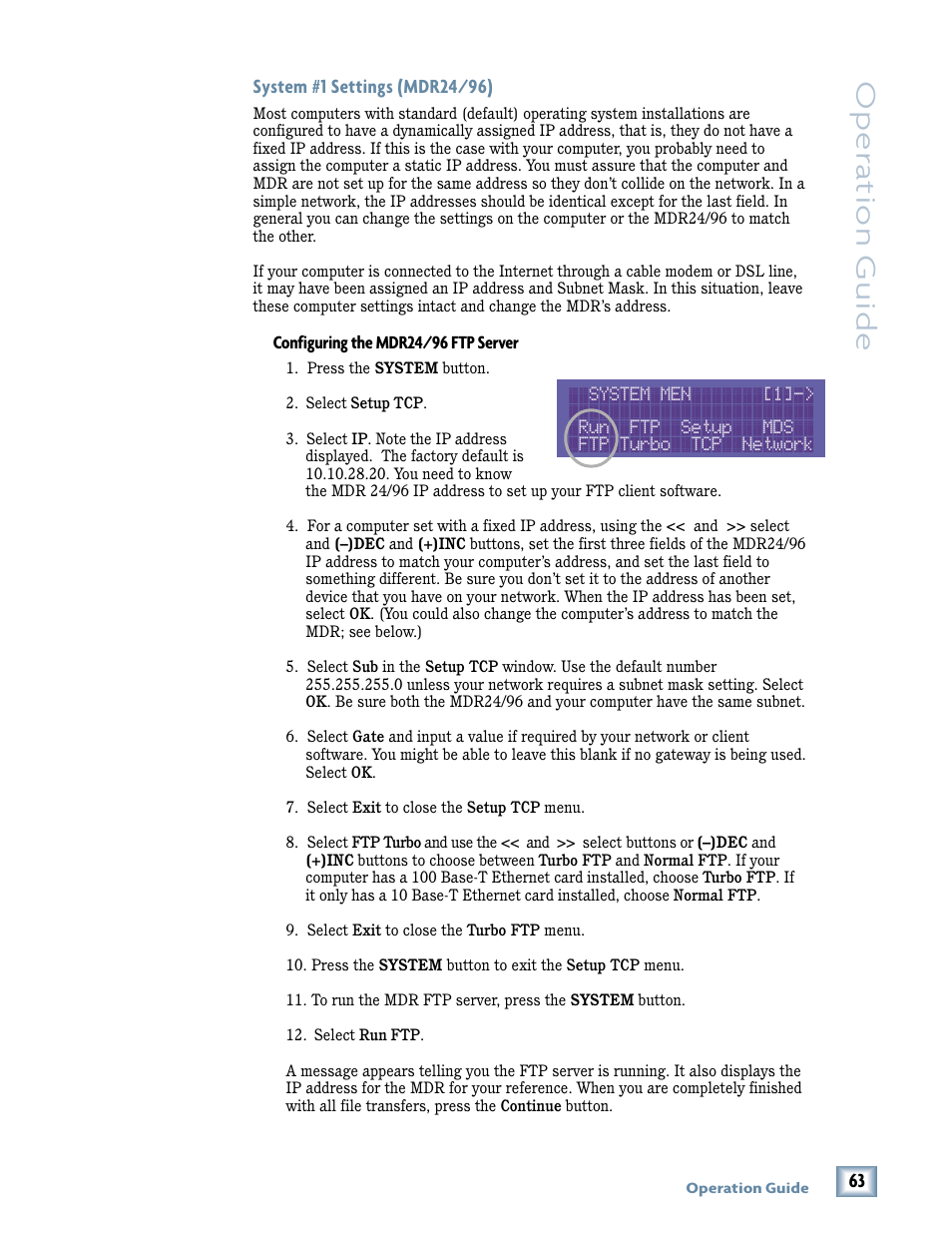 Oper a tion guide | Tonino Lamborghini OperationGuide MDR24/96 User Manual | Page 27 / 36