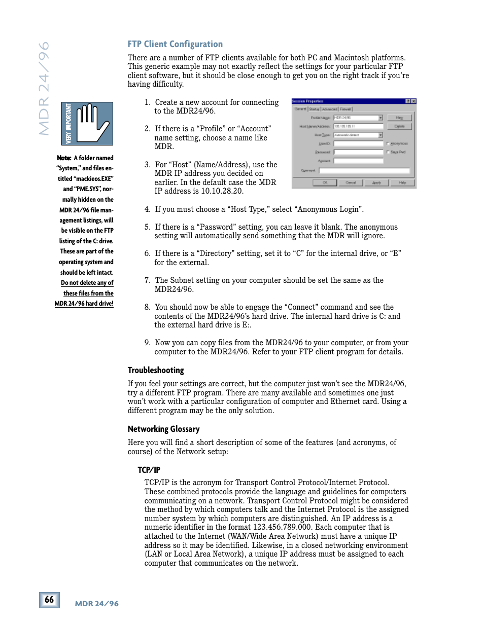 Mdr 24/ 96, Ftp client configuration | Tonino Lamborghini OperationGuide MDR24/96 User Manual | Page 30 / 36