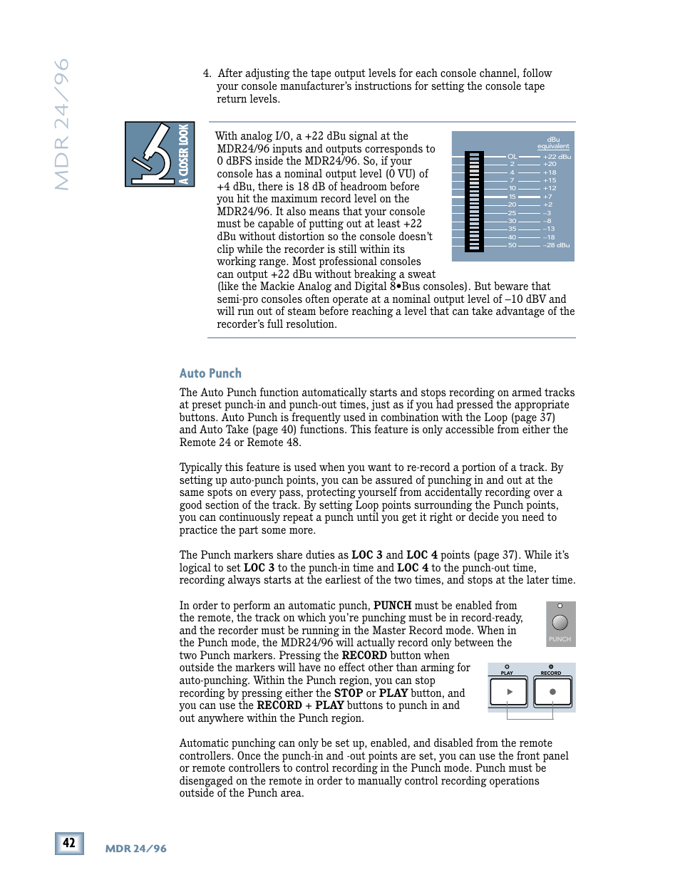 Mdr 24/ 96, Auto punch | Tonino Lamborghini OperationGuide MDR24/96 User Manual | Page 6 / 36