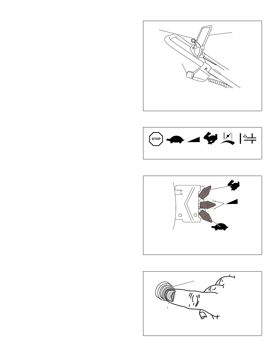 Iii. primer bulb and choke, When engine starts, A. release starter button or ignition switch key | Electric start switch, Engine throttle control, Equipment control, Figure 17. typical engine controls, Figure 18. typical engine symbols, “slow” position, “run” range | Tecumseh LV156EA User Manual | Page 11 / 32
