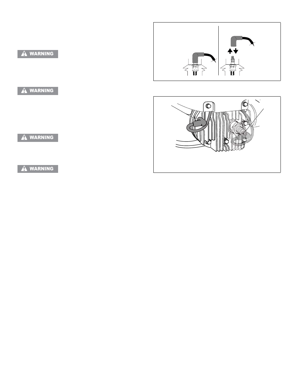 Vi. stopping your engine and short-term storage, Vii. maintenance, Figure 28. disconnecting/connecting spark plug | Grounding post connection, Spark plug connection, A. checking and changing oil, To avoid engine damage, it is important to, Stopping your engine and short-term storage, Maintenance | Tecumseh LV156EA User Manual | Page 15 / 32