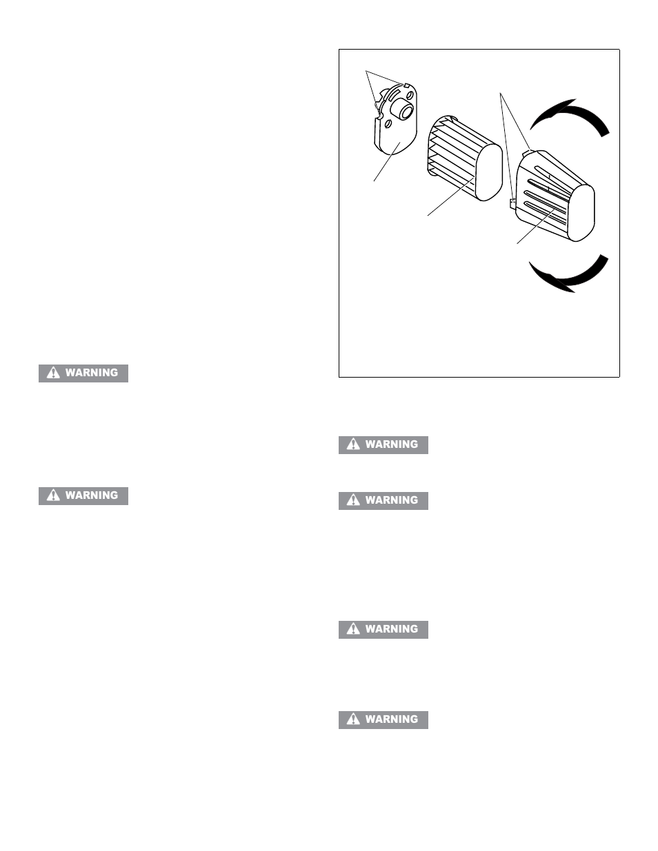 Vii. removal and installation-type “e” air cleaner, Turn cover clockwise to remove. see figure 52, Discard paper filter | Clean cover and flange thoroughly, Insert new paper filter into cover, Line up tabs on cover with slots on flange, E. carburetor, F. engine speed, G. engine stopping mechanism, H. adjustments | Tecumseh LV156EA User Manual | Page 23 / 32