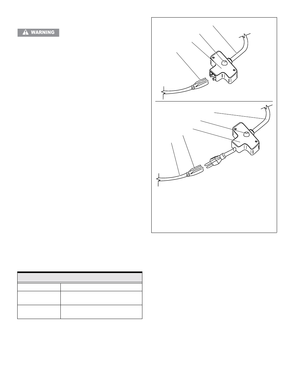A. engines with electric starters, Plug end of power cord into outlet, Table 4. priming methods | No priming required, Power cord to outlet, Switch box, Starter button, Schuko plug, Power cord to switch box on engine, Figure 8. electrical applications | Tecumseh TH139SP(HSK600-870) User Manual | Page 8 / 24