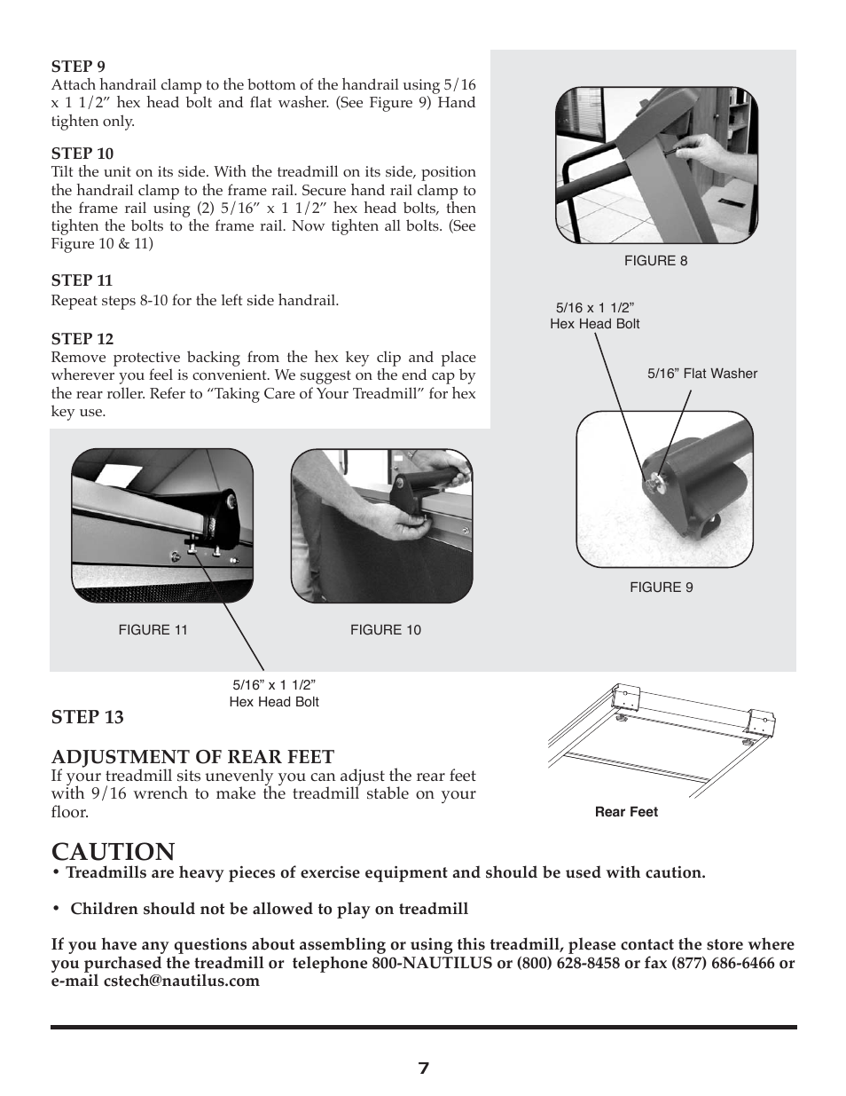 Caution, Step 13 adjustment of rear feet | Trimline t523 User Manual | Page 7 / 31
