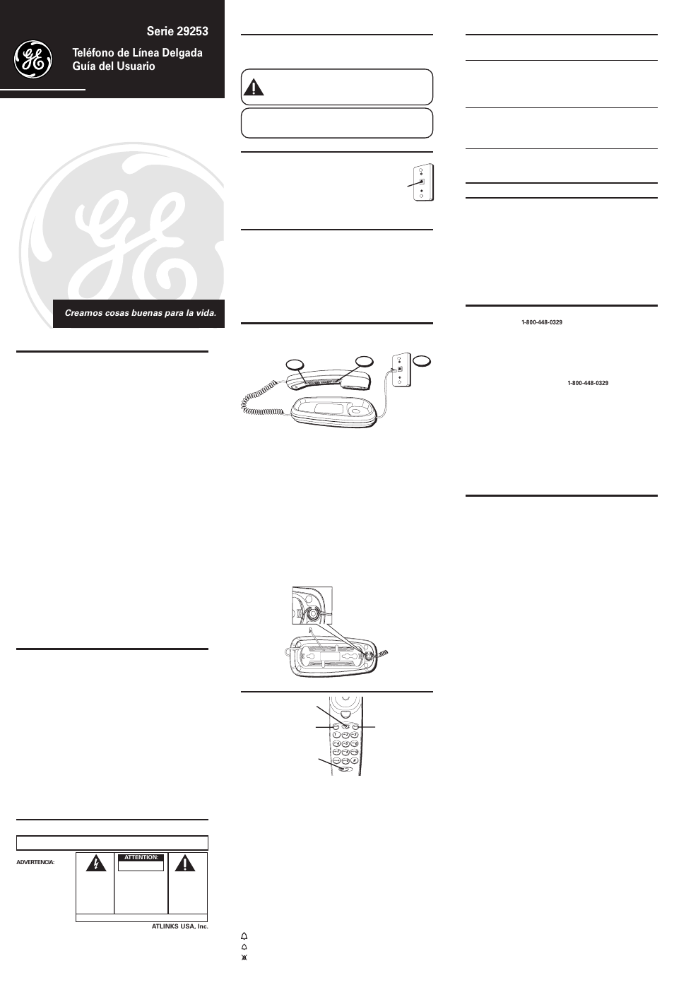 Teléfono de línea delgada guía del usuario, Cca) | Trimline 29253 User Manual | Page 2 / 2