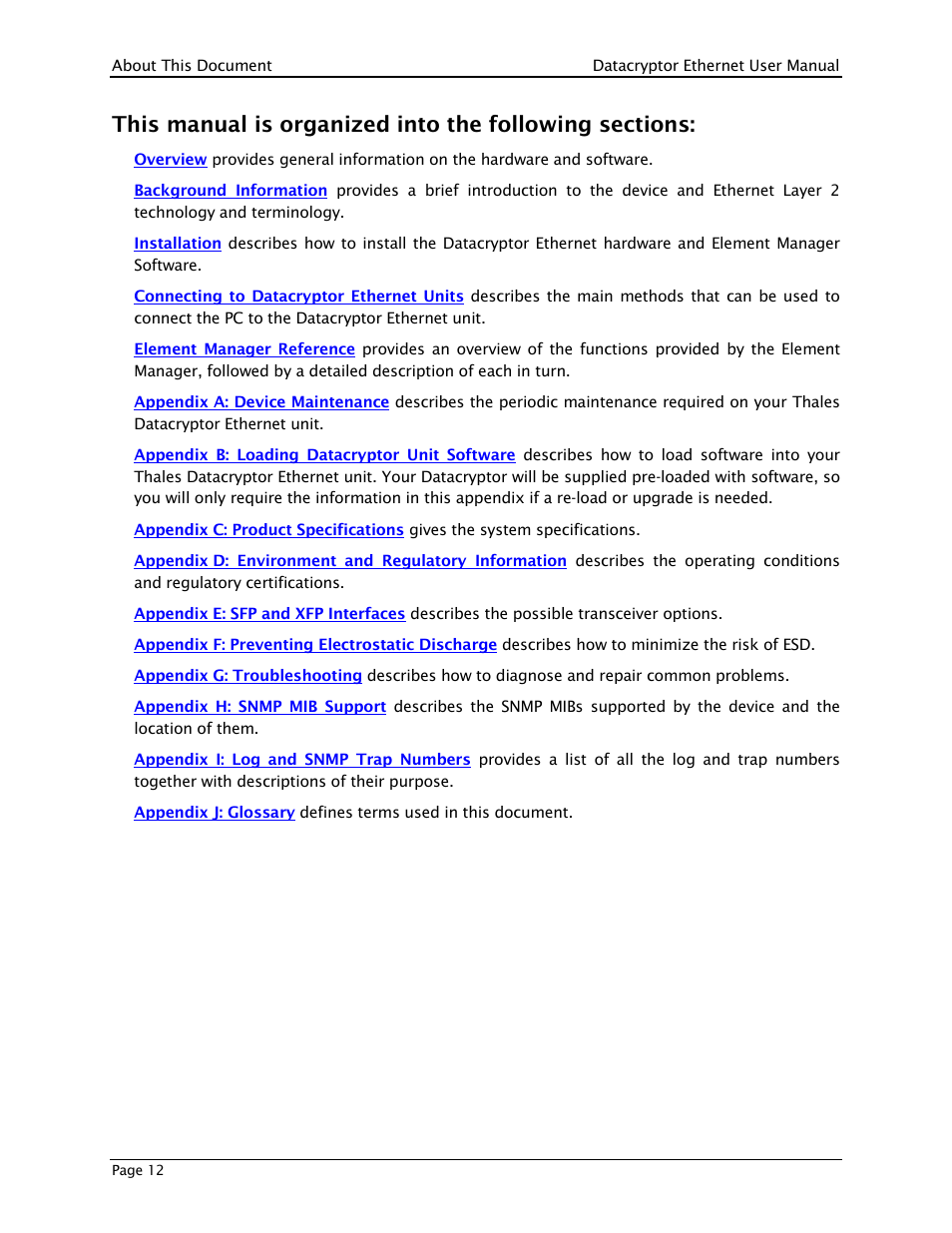 THALES DATACRYPTOR User Manual | Page 12 / 134