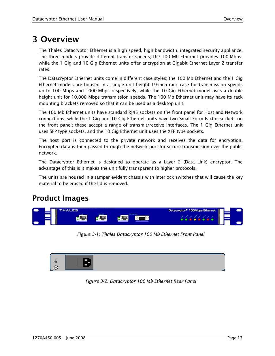 3 overview, Product images, Overview | THALES DATACRYPTOR User Manual | Page 13 / 134