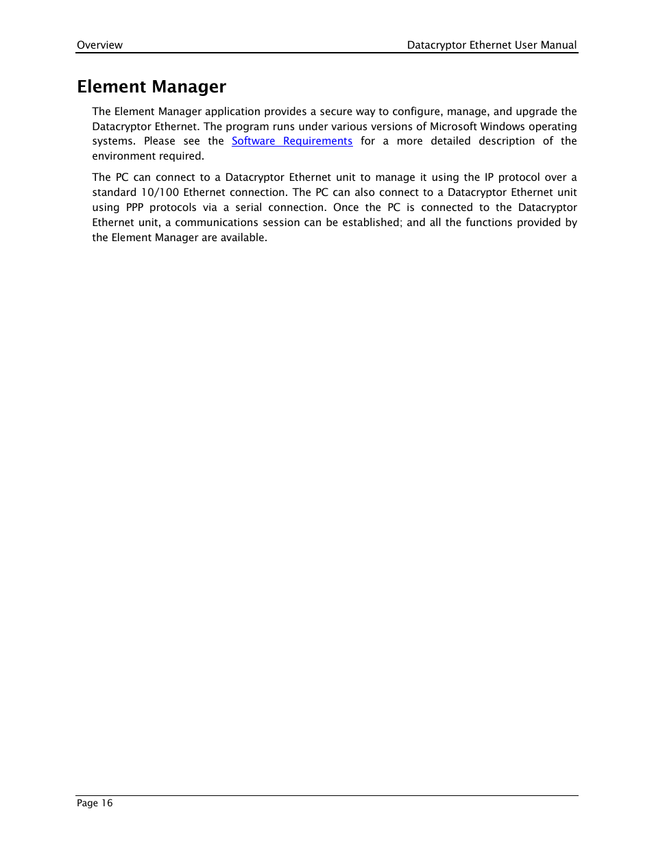 Element manager | THALES DATACRYPTOR User Manual | Page 16 / 134