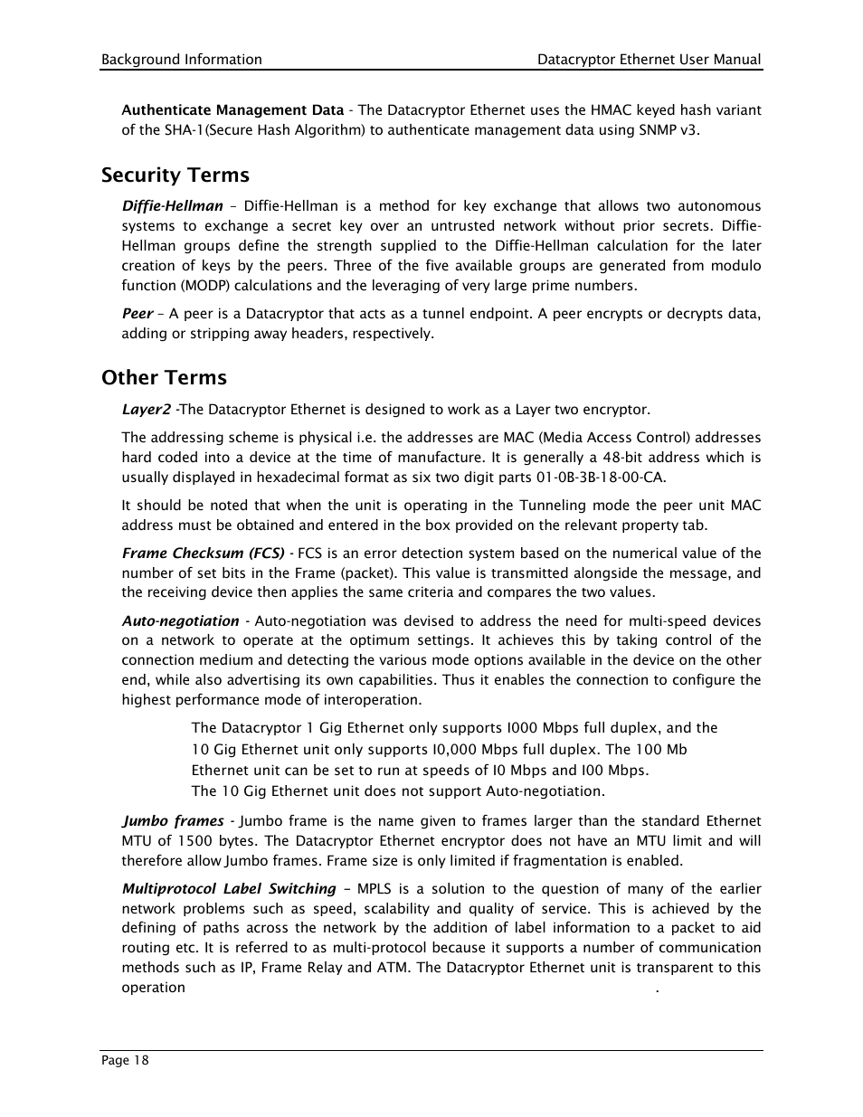 Security terms, Other terms | THALES DATACRYPTOR User Manual | Page 18 / 134