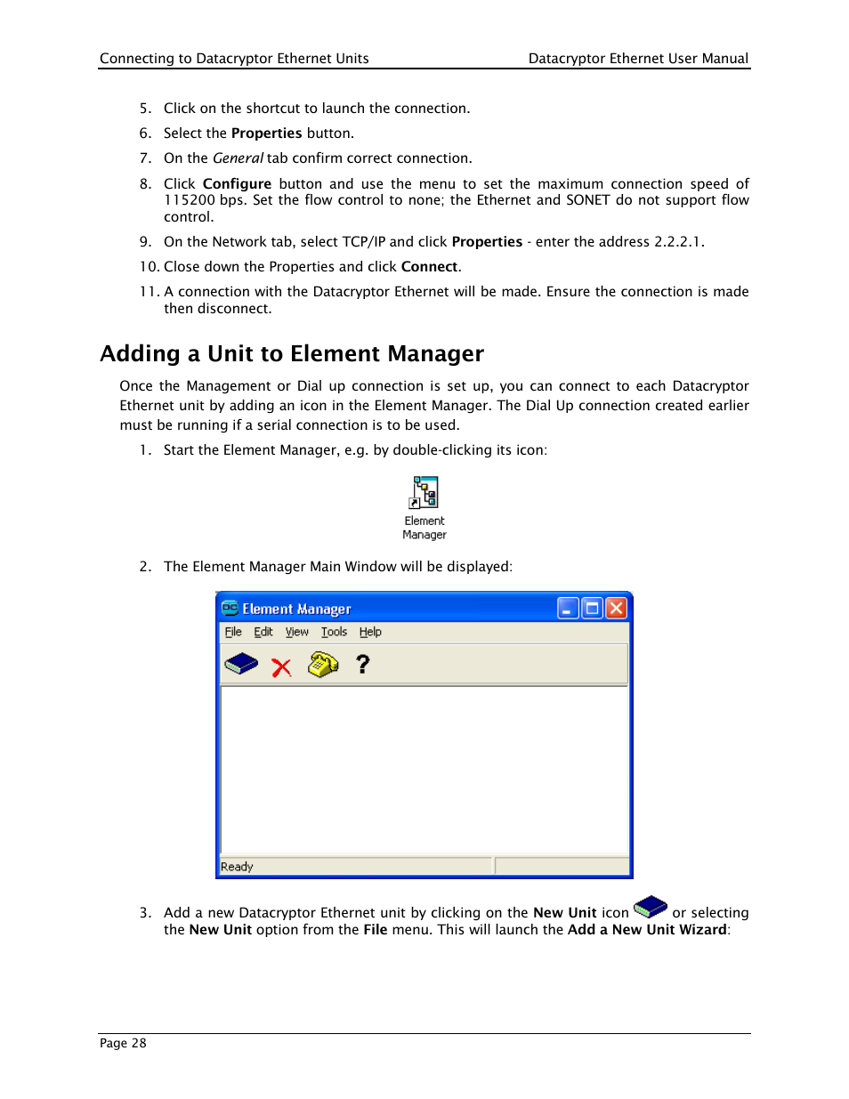Adding a unit to element manager | THALES DATACRYPTOR User Manual | Page 28 / 134