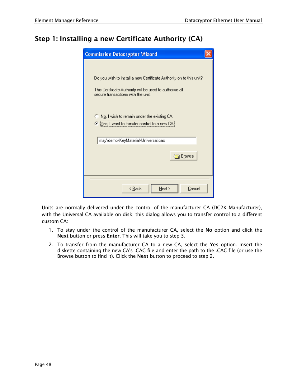THALES DATACRYPTOR User Manual | Page 48 / 134